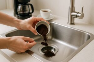 Použitá kávová sedlina na kuchyňské desce: co se stane za 20 minut
