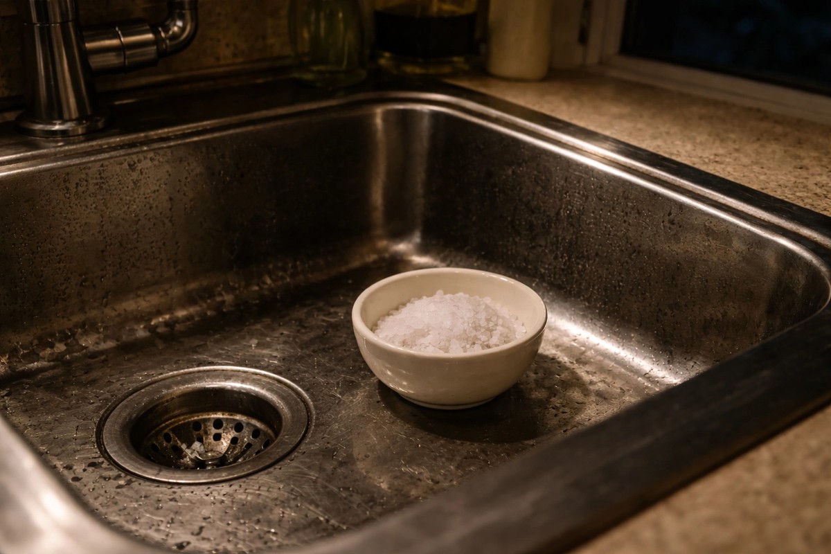 Sůl v umyvadlovém potrubí rozpustí usazeniny bez chemie - image 1